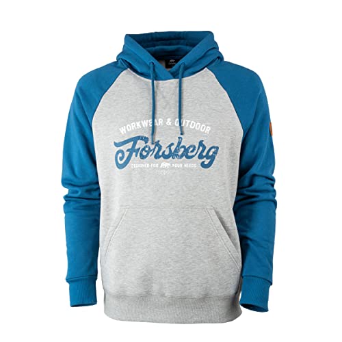 FORSBERG Hoodie Tonigson mit Retrologo zweifarbig hohe Qualität hochwertig robust bequem guter Schnitt, Farbe:grau/blau, Größe:3XL von FORSBERG