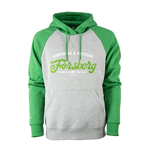 FORSBERG Hoodie Tonigson mit Retrologo zweifarbig hohe Qualität hochwertig robust bequem guter Schnitt, Farbe:grau/grün, Größe:4XL von FORSBERG