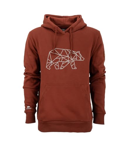 FORSBERG Pettarson Herren Hoodie mit Bärenlogo | Skandinavisch inspirierter Kapuzenpullover | All-Year Kollektion | Freizeit, Handwerk, Outdoor, Farbe:Bordeaux, Größe:L von FORSBERG