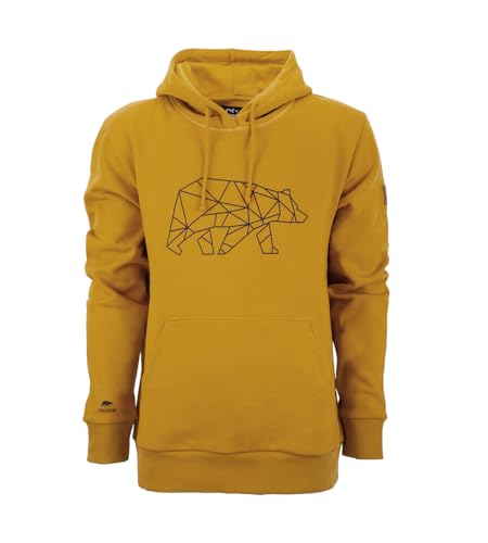 FORSBERG Pettarson Herren Hoodie mit Bärenlogo | Skandinavisch inspirierter Kapuzenpullover | All-Year Kollektion | Freizeit, Handwerk, Outdoor, Farbe:gelb, Größe:4XL von FORSBERG