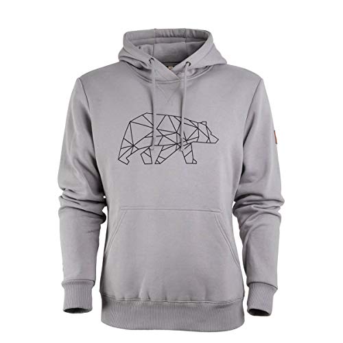 FORSBERG Hoodie mit Logo Bär Herren Sparpreis einfarbig hohe Qualität hochwertig robust bequem guter Schnitt, Farbe:hellgrau, Größe:L von FORSBERG