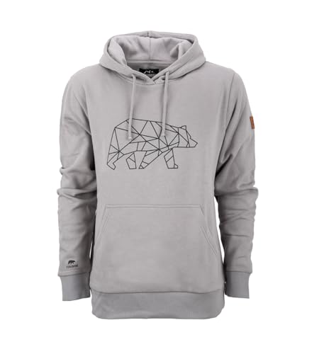 FORSBERG Pettarson Herren Hoodie mit Bärenlogo | Skandinavisch inspirierter Kapuzenpullover | All-Year Kollektion | Freizeit, Handwerk, Outdoor, Farbe:hellgrau, Größe:XS von FORSBERG