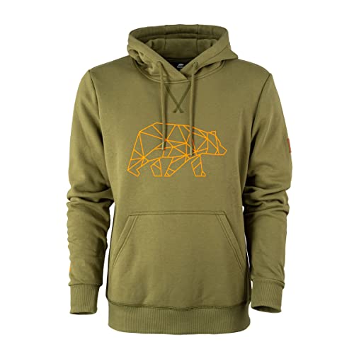 FORSBERG Hoodie mit Logo Bär Herren Sparpreis einfarbig hohe Qualität hochwertig robust bequem guter Schnitt, Farbe:Oliv, Größe:M von FORSBERG