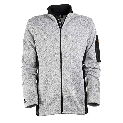 FORSBERG Jacke Strickfleece Strickjacke Outdoorjacke Freizeitjacke für Freizeit und Arbeit, Farbe:hellgrau, Größe:4XL von FORSBERG