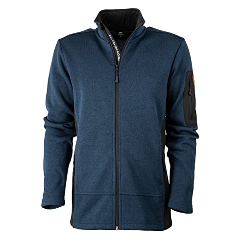 FORSBERG Jacke Strickfleece Strickjacke Outdoorjacke Freizeitjacke für Freizeit und Arbeit, Farbe:marine/schwarz, Größe:S von FORSBERG