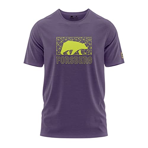 FORSBERG Jesperson T-Shirt mit stylischem Bär Brustlogo Rundhals für Herren schwarz, Farbe:lila/Lime, Größe:3XL von FORSBERG