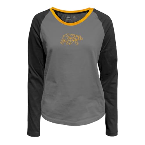 FORSBERG Longsleeve Damen Shirt Langarm zweifarbig mit polygonem Bären Logo auf der Brust, Farbe:schwarz/Bronze, Größe:XXL von FORSBERG