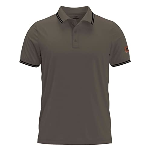 FORSBERG Marcoson Poloshirt mit bronzefarbenen Applikationen 3knopf Leiste, Farbe:Oliv/schwarz, Größe:L von FORSBERG