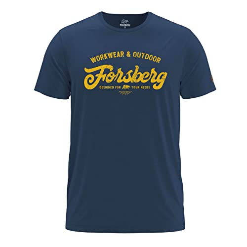 FORSBERG Överson T-Shirt mit Retro Brustlogo Rundhals für Herren weiß rot, Farbe:blau, Größe:3XL von FORSBERG