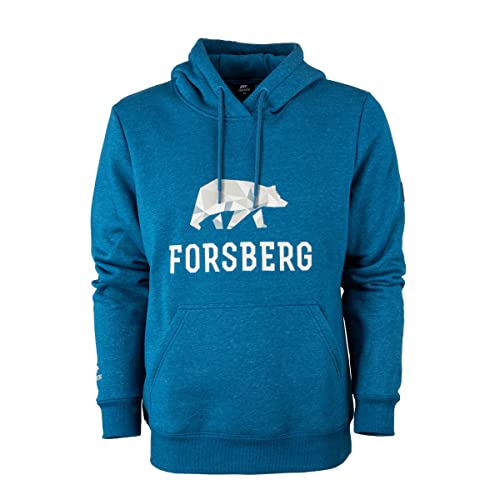 FORSBERG Herren Hoodie mit Bärenlogo | Stylischer Kult-Hoodie mit Polygonbär | Hoher 60% Baumwolle / 40% Polyester, Farbe:Petrol, Größe:L von FORSBERG