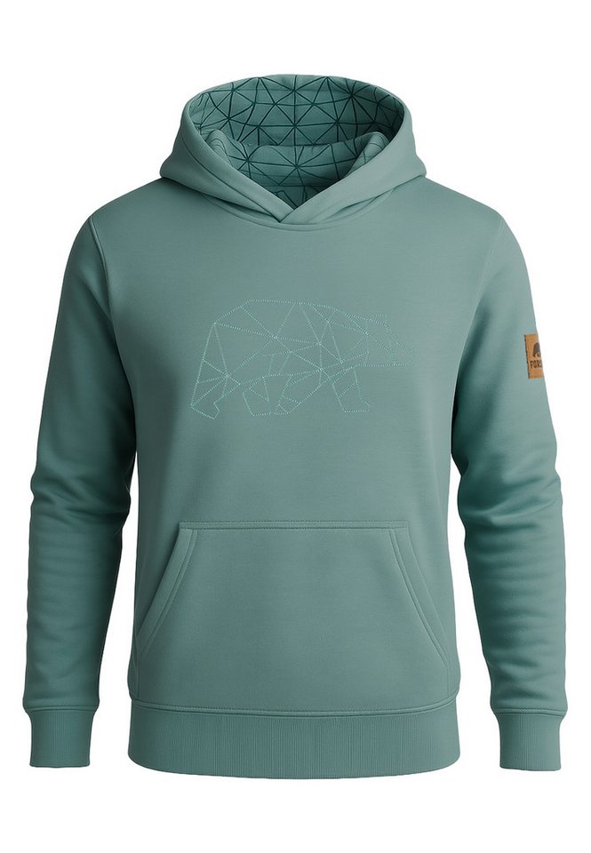FORSBERG Sweatshirt Hoodie mit gesticktem Polygonbär von FORSBERG