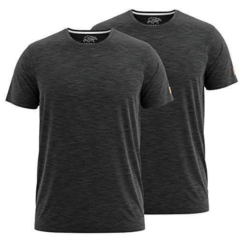 FORSBERG T-Shirt Doppelpack zum Sparpreis einfarbig Rundhals hochwertig robust bequem guter Schnitt, Farbe:anthrazit, Größe:M von FORSBERG