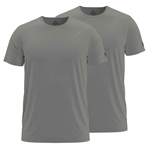 FORSBERG T-Shirt Doppelpack zum Sparpreis einfarbig Rundhals hochwertig robust bequem guter Schnitt, Farbe:grau, Größe:4XL von FORSBERG