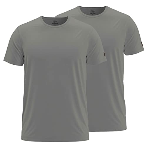 FORSBERG T-Shirt Doppelpack zum Sparpreis einfarbig Rundhals hochwertig robust bequem guter Schnitt, Farbe:grau, Größe:S von FORSBERG