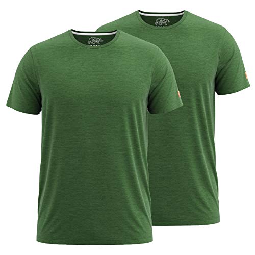 FORSBERG T-Shirt Doppelpack zum Sparpreis einfarbig Rundhals hochwertig robust bequem guter Schnitt, Farbe:grün, Größe:4XL von FORSBERG