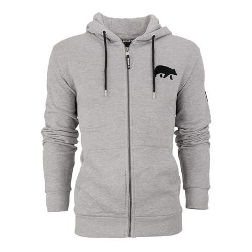 FORSBERG Zip-Hoodie mit Frottee Logo und Gummischieber, Farbe:grau, Größe:L von FORSBERG