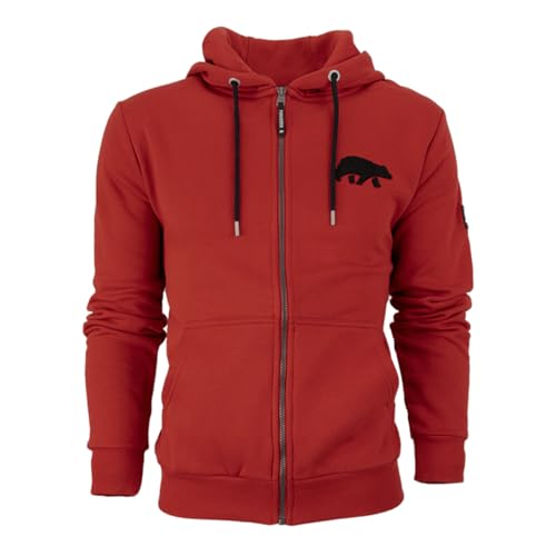FORSBERG Zip-Hoodie mit Frottee Logo, Frontzipper, geräumige Bauchtaschen, Farbe:rot, Größe:XL von FORSBERG