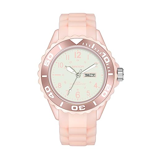 FORSINING Damen-Armbanduhr, analoge Quarz-Sport-Armbanduhr, Silikon-Armband, wasserdicht, Krankenschwester-Armbanduhr, Kalender, Datumsanzeige, 24 Stunden mit Sekundenzeiger, rose FORSINING Damen-Armbanduhr, analoge Quarz-Sport-Armbanduhr, Silikon-Armband, wasserdicht, Krankenschwester-Armbanduhr, Kalender, Datumsanzeige, 24 Stunden mit Sekundenzeiger, rose von FORSINING