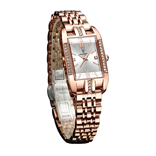 FORSINING Damen-Armbanduhr, luxuriös, modisch, Diamant, großes Zifferblatt, rechteckig, wasserdicht, Edelstahl, Damen-Armbanduhr, silber, Armband FORSINING Damen-Armbanduhr, luxuriös, modisch, Diamant, großes Zifferblatt, rechteckig, wasserdicht, Edelstahl, Damen-Armbanduhr, silber, Armband von FORSINING