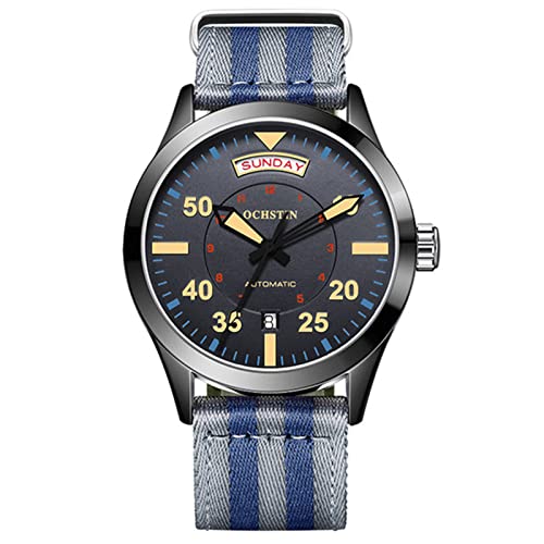 FORSINING Herren-Armbanduhr, analoge Datumsanzeige, automatische Armbanduhr für Herren, wasserdicht, lässig, mechanische Armbanduhr, Mode, Business, blau, Riemen von FORSINING
