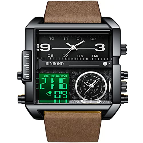 FORSINING Herren-Armbanduhr Analog Quarz Militär für Herren Multifunktionale Sport Großes Zifferblatt Quadratische Armbanduhr Digitaluhr, Schwarz FORSINING Herren-Armbanduhr Analog Quarz Militär für Herren Multifunktionale Sport Großes Zifferblatt Quadratische Armbanduhr Digitaluhr, Schwarz von FORSINING