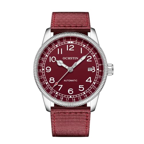 FORSINING Herren-Armbanduhr, automatisch, mechanisch, mit Lederband, modisch, Business, analog, Datumsanzeige, Uhren, wasserdicht, rot, Armband FORSINING Herren-Armbanduhr, automatisch, mechanisch, mit Lederband, modisch, Business, analog, Datumsanzeige, Uhren, wasserdicht, rot, Armband von FORSINING