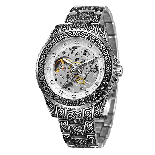 FORSINING Herren Skelett Gravur Uhr Automatik Uhr für Männer Wasserdicht Selbstaufzug Armbanduhr von FORSINING