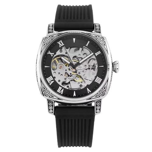 FORSINING Herrenuhr, Luxus Skelett Big Dial Transparent Square Mechancial Uhren Automatische Automatik Automatik Automatik Armbanduhr Luminous, Schwarz FORSINING Herrenuhr, Luxus Skelett Big Dial Transparent Square Mechancial Uhren Automatische Automatik Automatik Automatik Armbanduhr Luminous, Schwarz von FORSINING