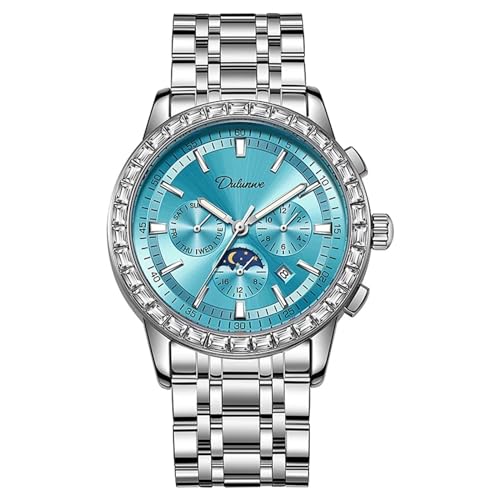 FORSINING Herrenuhr Automatische mechanische Armbanduhr Analog Datum Mondphase Handaufzug Business Uhren Diamant Zifferblatt Wasserdicht, Blau FORSINING Herrenuhr Automatische mechanische Armbanduhr Analog Datum Mondphase Handaufzug Business Uhren Diamant Zifferblatt Wasserdicht, Blau von FORSINING