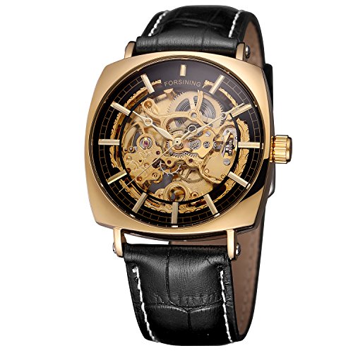 FORSINING Men's Automatic Skeleton Water-Resistant Analog Watch with Leather Strap FSG8153M3G1 von FORSINING