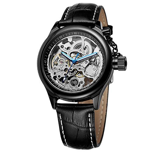 FORSINING Men's Fashion Automatic Self-Wind Skeleton Anglog Dial Watch with Leather Strap FSG8155M3B1 von FORSINING