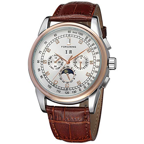 FORSINING Men's High-end Automatic Moon Phase Leather Wrist Watch FSG319M3T4 FORSINING Men's High-end Automatic Moon Phase Leather Wrist Watch FSG319M3T4 von FORSINING