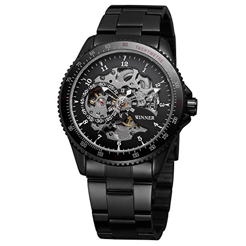 FORSINING Men's Luxury Automatic Skeleton Anglog Dial Watch with Stainless Steel Bracelet WRG8031M4B5 von FORSINING
