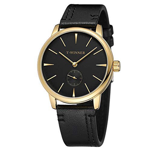 FORSINING Men's Mechanical Hand-Wind Simple Casual Analogue Watch with Leather Strap WRG8165M3G2 von FORSINING