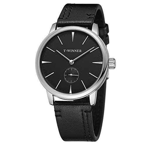 FORSINING Men's Mechanical Hand-Wind Simple Casual Analogue Watch with Leather Strap WRG8165M3S1 von FORSINING