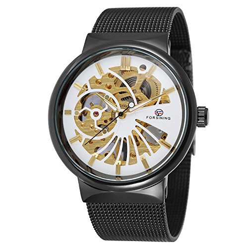 FORSINING Men's Mechanical Ultra Thin Stainless Steel Bracelet Skeleton Analog Watch FSG8126M4B2 FORSINING Men's Mechanical Ultra Thin Stainless Steel Bracelet Skeleton Analog Watch FSG8126M4B2 von FORSINING