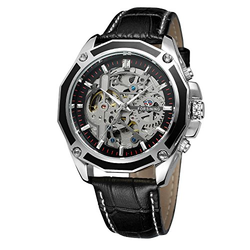 FORSINING Men's Skeleton Automatic Movement Analogue Dial Watch with Leather Strap FSG8130M3S2 FORSINING Men's Skeleton Automatic Movement Analogue Dial Watch with Leather Strap FSG8130M3S2 von FORSINING