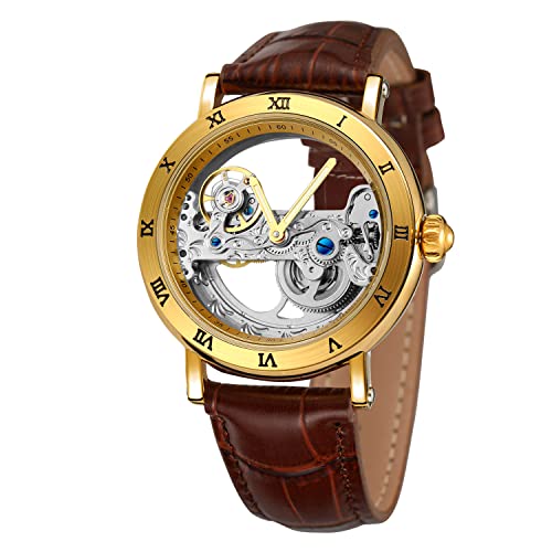 FORSINING Men's Unique Luxury Automatic Movement Leather Strap Skeleton Analog Watch FSG9418M3T2 FORSINING Men's Unique Luxury Automatic Movement Leather Strap Skeleton Analog Watch FSG9418M3T2 von FORSINING
