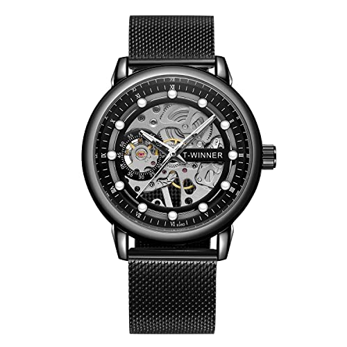Forsining Herren-Armbanduhr, mechanisch, magnetisch, wasserdicht, Skelett-Zifferblatt, 1-schwarz von FORSINING
