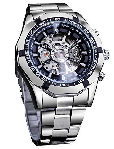 Forsining Herren-Armbanduhr, wasserdicht, Steampunk, mechanische Sport-Armbanduhr für Herren, großes Zifferblatt von FORSINING