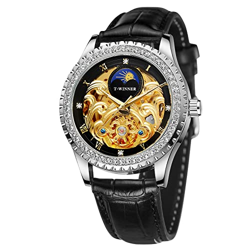 Forsining Herren-Armbanduhr wasserdicht automatisch selbstaufziehend Mondphase Diamant Luxus-Skelett-Armbanduhr Forsining Herren-Armbanduhr wasserdicht automatisch selbstaufziehend Mondphase Diamant Luxus-Skelett-Armbanduhr von FORSINING