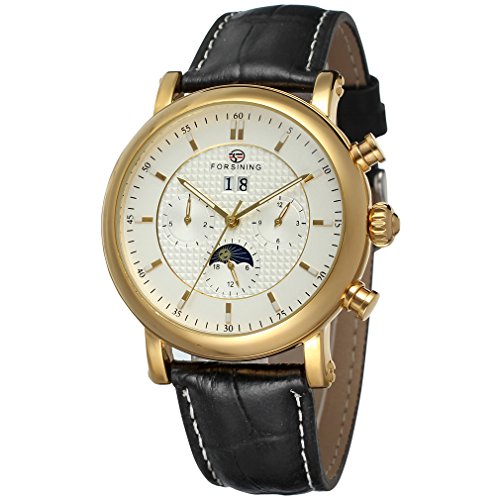 FORSINING Men's Business Automatic Calendar Moon Phase Wrist Watch FSG553M3G1 von FORSINING