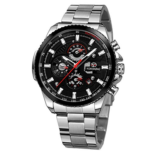 FORSINING Men's Chronograph Analog Automatic Movement Watch with Stainless Steel Bracelet FSG6909M4T4 FORSINING Men's Chronograph Analog Automatic Movement Watch with Stainless Steel Bracelet FSG6909M4T4 von FORSINING