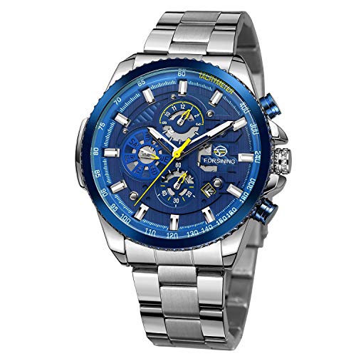 FORSINING Men's Chronograph Analog Automatic Movement Watch with Stainless Steel Bracelet FSG6909M4T5 FORSINING Men's Chronograph Analog Automatic Movement Watch with Stainless Steel Bracelet FSG6909M4T5 von FORSINING