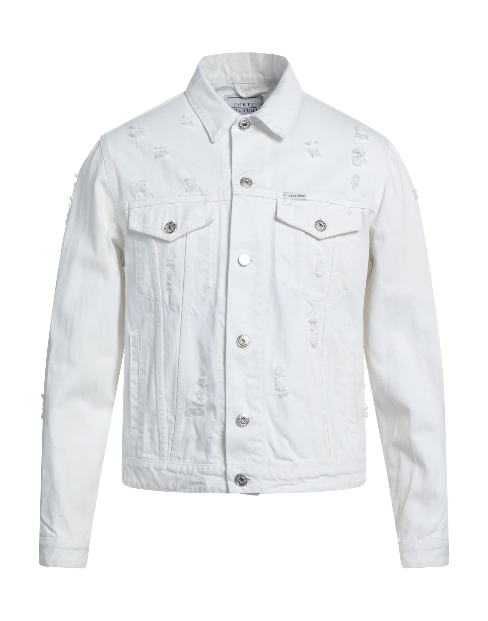 FORTE DEI MARMI COUTURE Jeansjacke/-mantel Herren Weiß von FORTE DEI MARMI COUTURE