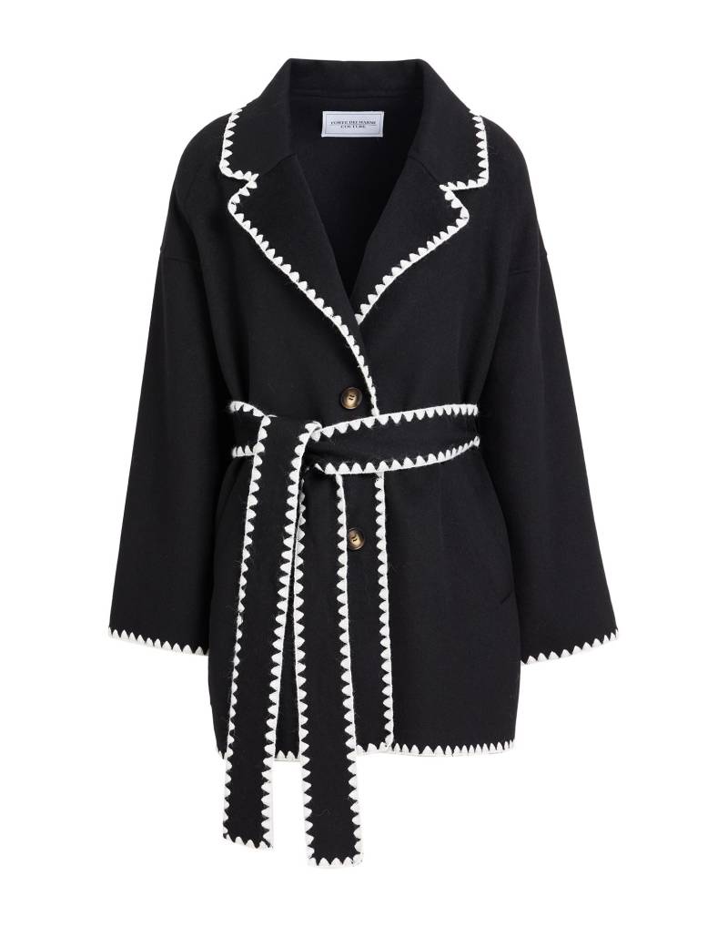 FORTE DEI MARMI COUTURE Mantel Damen Schwarz von FORTE DEI MARMI COUTURE