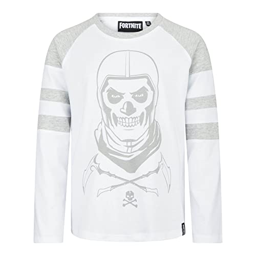 FORTNITE Toys & Gamers | Weißer Totenkopf | Langarm-Gaming-T-Shirt | Alter 10–16 Jahre, weiß, 12 Jahre von Fortnite