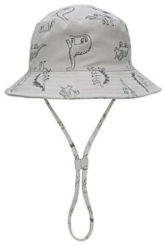 Foruhoo Baby Sonnenhut Kinder Hut, Sommerhut Mütze for Jungen Mädchen mit Verstellbar Kordelzug (50, Dinosaurier Grau) von Foruhoo
