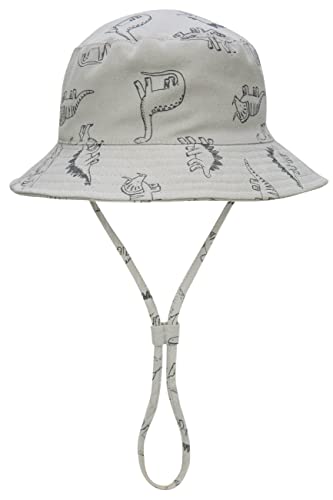 Foruhoo Baby Sonnenhut Kinder Hut, Sommerhut Mütze for Jungen Mädchen mit Verstellbar Kordelzug (52, Dinosaurier Grau) von Foruhoo