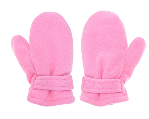 FORUHOO Kinder Handschuhe Wasserdicht mit Fleece Fäustlinge für Unisex Baby Winter(Fleece Pink,3, 51L) von FORUHOO